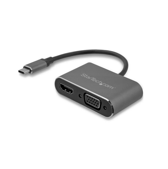 StarTech.com USB C to VGA and HDMI Adapter - 4K 30Hz - USB type C Multiport Adapter