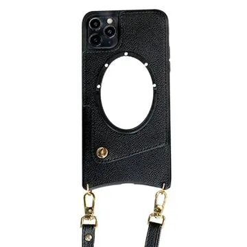 Fish Tail iPhone 14 Pro Max Coated Case with Mirror - Black
