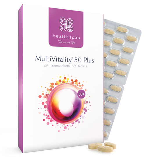 (180 Tablets) Healthspan Multivitamin 50 Plus, Vegetarian