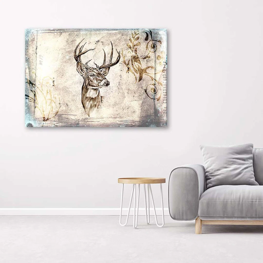 Canvas Print Deer Animals Shabby Chic
