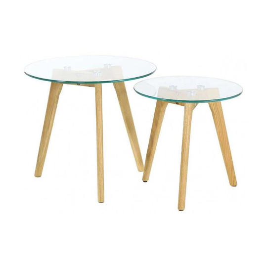Tempered Glass Nesting Tables (Set Of 2)