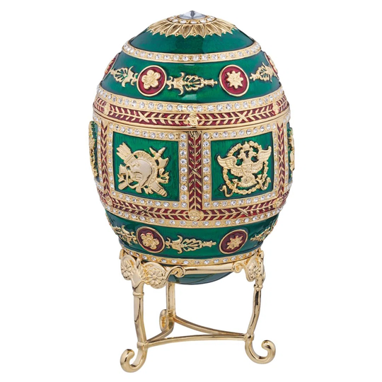 Emerald Romanov Enameled Egg Redonka Sculpture