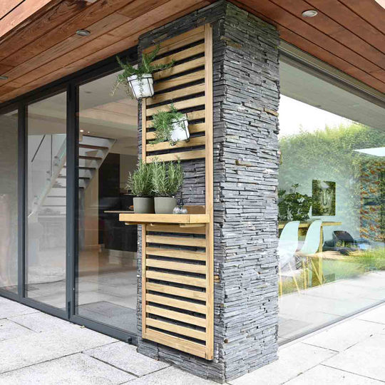 Forest Garden Slatted 5'11'' x 1'11'' Wall Planter - 1 Shelf