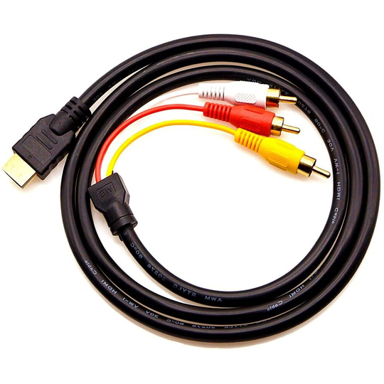 Chenduomi HDMI to AV Converter 1080p HDMI to 3RCA /AV/CVBS Composite Video Audio Adapter (black) (HDMI to 3rca cable, black)