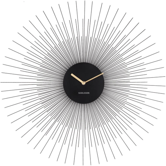 Peony Metal Clock 60Cm Black