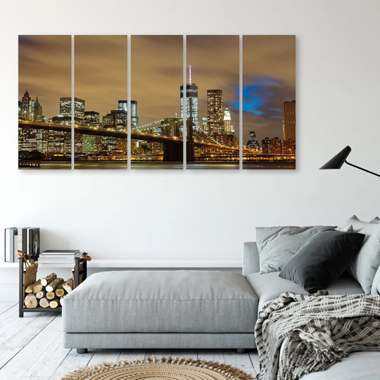 Canvas Print New York Skyline USA Manhattan Brown