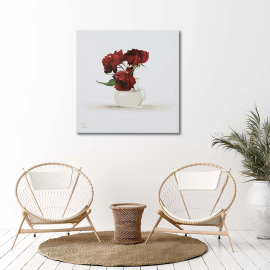 Canvas Print Mural Red Roses In A Vase