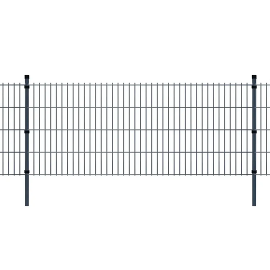 Vidaxl 2D Garden Fence Panels & Posts 2008X830 Mm 8 M - Grey