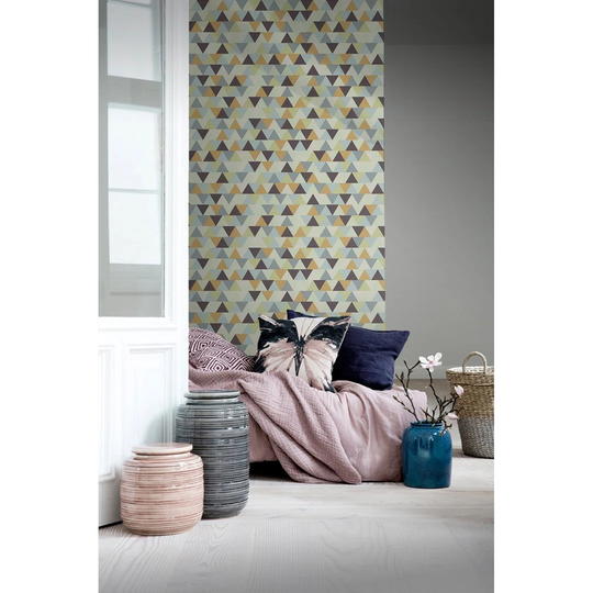 Walllpaper Roll 250X250cm Mural Decoration Wallpaper Material With Print Kitchen Livingroom Bedroom - Muster Geometric Brown Orange