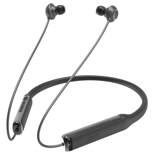 Jam Audio Contour - Bluetooth Headphones, In-Ear Wireless Noise Cancelling Earbuds, Sweat Resistant, Comfort Collar for All Day Wear, Hands-Free