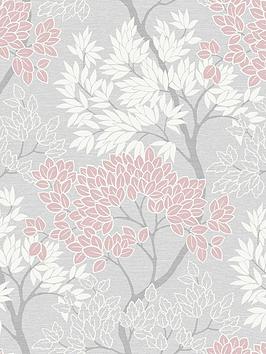Fresco Lykke Tree Pink Wallpaper