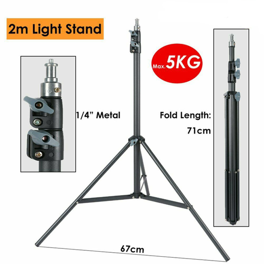 2m Professional Adjustable Softbox Studio Flash Light Stand Tripod