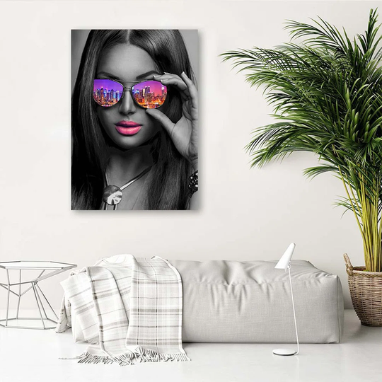 Canvas Print Modern Woman With Glasses