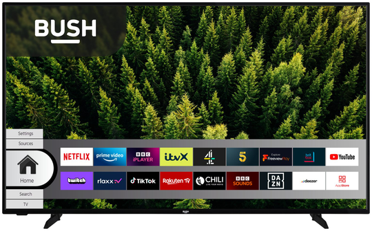 Bush 55 Inch DLED55UHDHDRSB Smart 4K UHD HDR LED Freeview TV