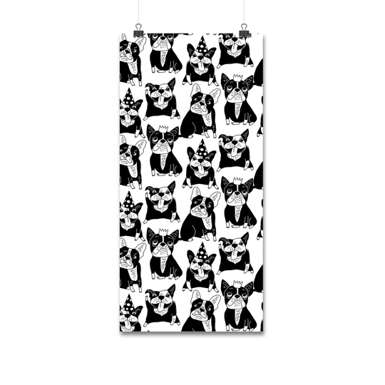 Walllpaper Roll 208X146cm Mural Decoration Wallpaper Material With Print Kitchen Livingroom Bedroom - Happy Dogs Animals Quadrupeds Bulldog