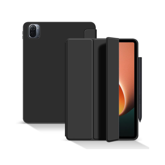(Black) Xiaomi Mi Pad 5 Pro Smart Case Folding Stand Soft TPU Back Magnetic Charging