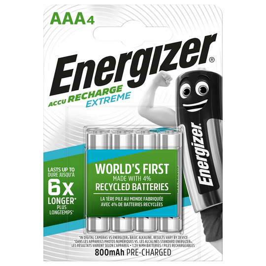 Energizer Accu Rechargeable Extreme Batteries AAA - Pack of 4