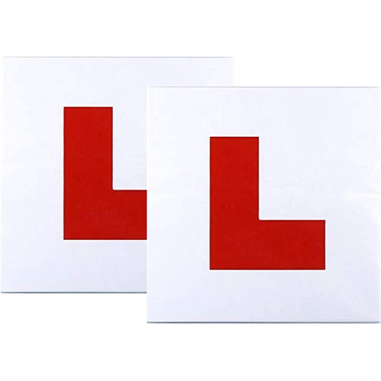 Pack of 2, Flexible Magnetic Car L-Plates for Learning Drivers, Easy to Attach & Remove - Waterproof - Legal Size