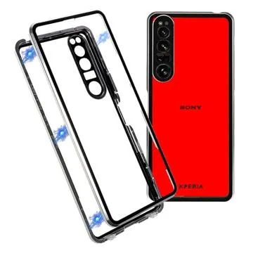Sony Xperia 1 IV Magnetic Case with Tempered Glass - Silver