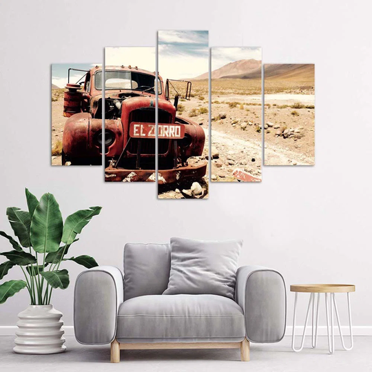 Canvas Print Old Car Desert