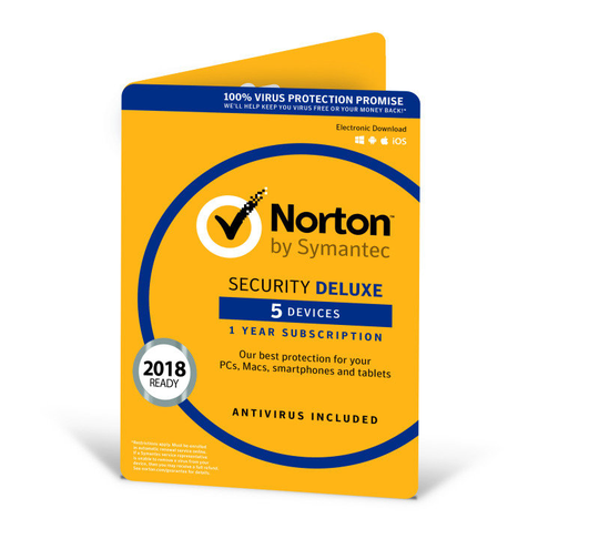 Norton Security Deluxe 3.0 1 User 5 Devices 1 Year - Electronic Software Download