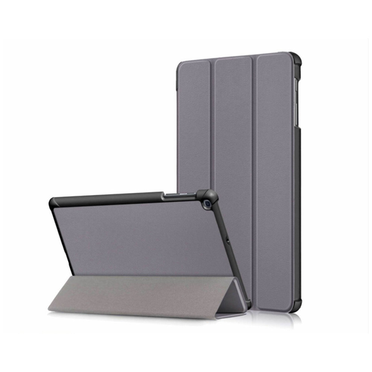 (Samsung Tab A 2019 10.1" T510 T515, Grey) Samsung Galaxy Tab A (2019) 10.1" Tri-Fold Shockproof Leather Case