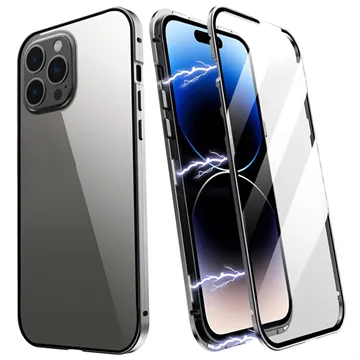 R-Just iPhone 14 Pro Max Magnetic Case with Tempered Glass - Black