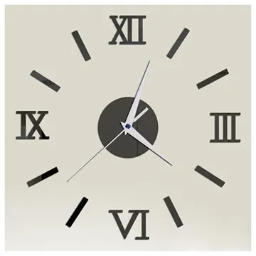3D Decorative DIY Mirror Wall Clock - Black