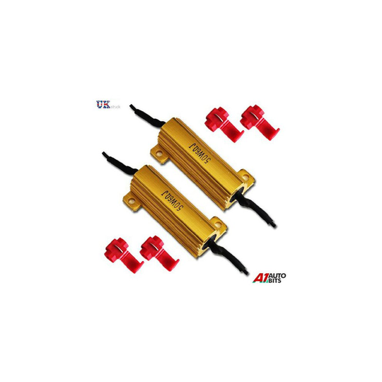 2 x 12V LED LOAD IN-LINE RESISTORS 50W 6 OHM FOR LED REAR TAIL LIGHTS INDICATORS
