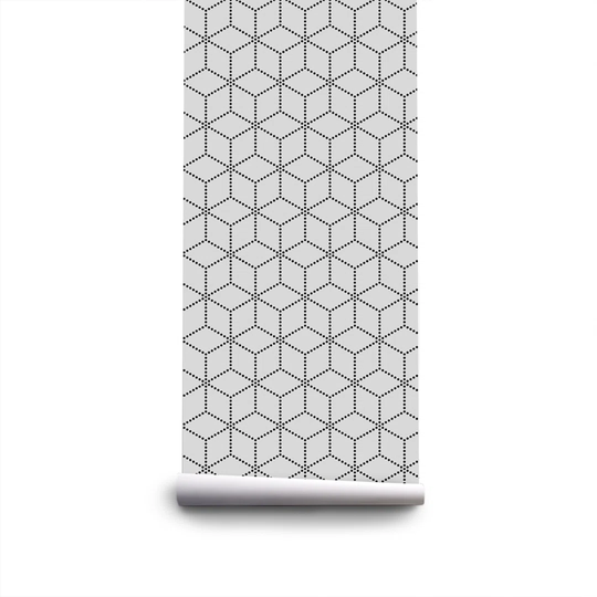 Walllpaper Roll 290X290cm Mural Decoration Wallpaper Material With Print Kitchen Livingroom Bedroom - Geometric Cubes Dots Subtle