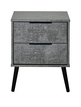 Swift Berlin Ready Assembled 2 Drawer Bedside Chest With Integrated Wireless Charging