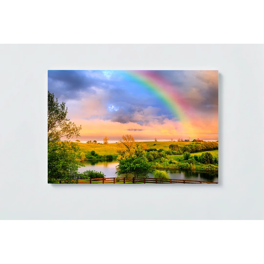Rainbow Motif Magnetic Wall Mounted Cork Board
