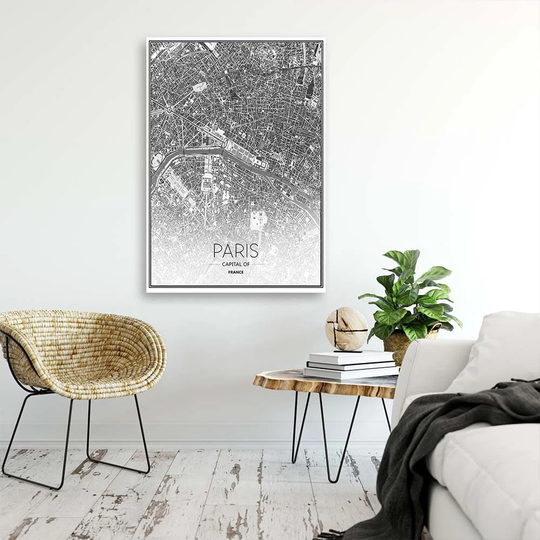 Canvas Print City Map Paris