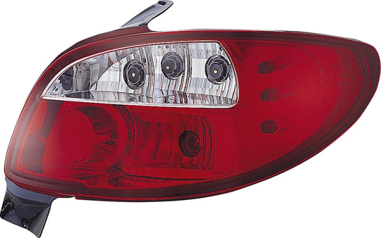 Set Tail Lights Peugeot 206 Excl. CC / SW - Red / Clear DL PER39 AutoStyle DL PER39