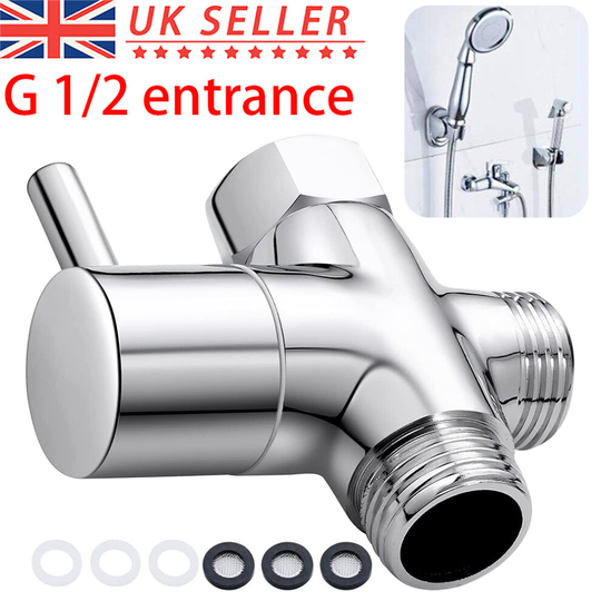 Shower Diverter Valve T-Adapter 1/2" BSP Solid Brass Shower Head Tap