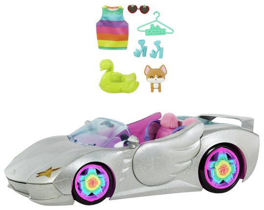 Barbie Extra Silver Car with Pet Puppy & Accessories