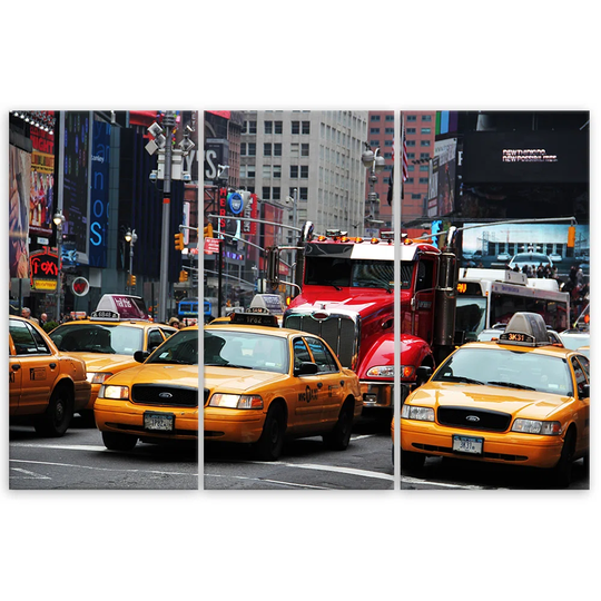 Canvas Print Taxi Times Square New York