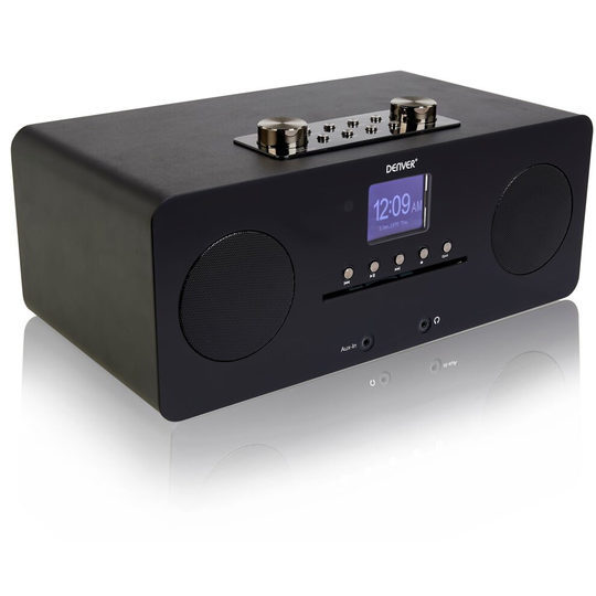 (Black) Denver MIR-260 CD Player, Digital DAB+ & WiFi Internet Radio - With FM Radio, Bluetooth 5.0, AUX IN, 2.4 inch colour screen & Remote Control