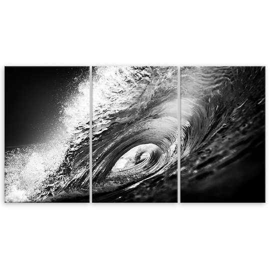 Canvas Print Waves Sea Ocean Black White