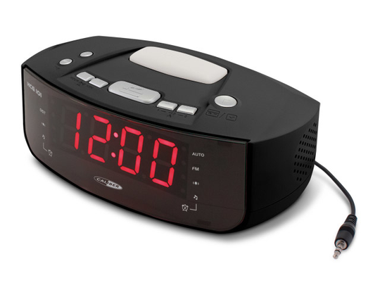 Digital PLL FM clock radio with AUX-in and wake-up / night lamp HCG101