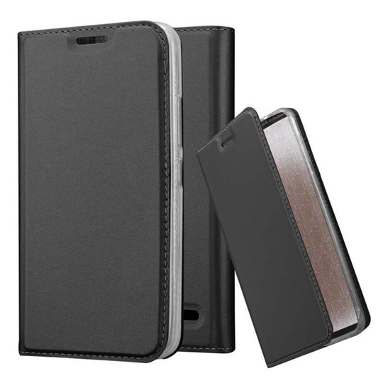 (CLASSY BLACK) Cadorabo Case for Motorola MOTO E4 Cover Book Wallet Protection PU Leather Flip Magnetic Etui