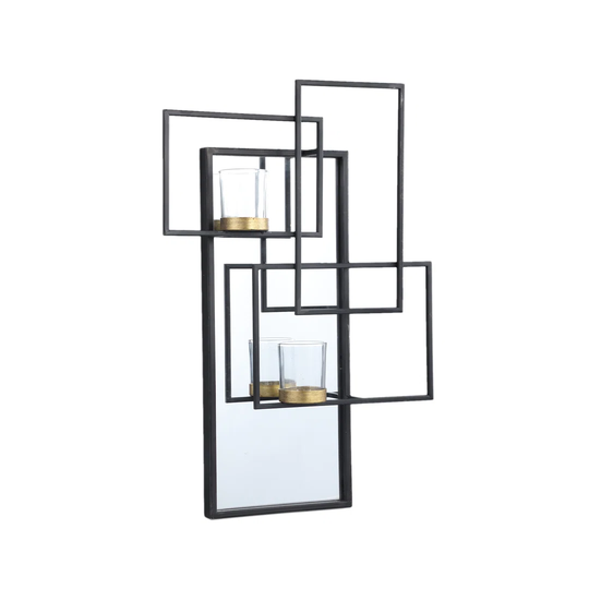 Lakki Metal Framed Wall Mounted Accent Mirror in Black