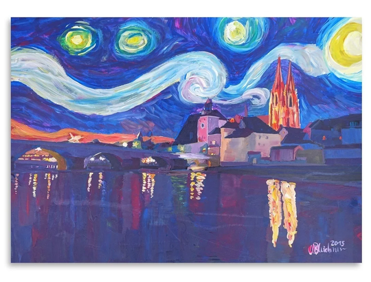 Starry Night in Regensburg Painting