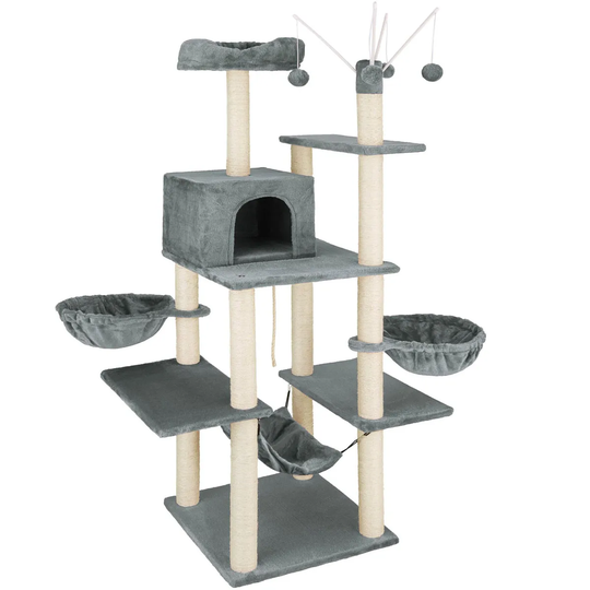 Tectake Cat Tree Scratching Post Lilou - Dark Grey