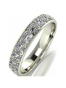 Love Diamond 9Ct White Gold 28 Point Diamond Set 4Mm Wedding Band Ring
