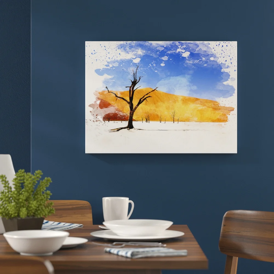 'Landscape Desert Namibia with Trees' Graphic Art Print Poster