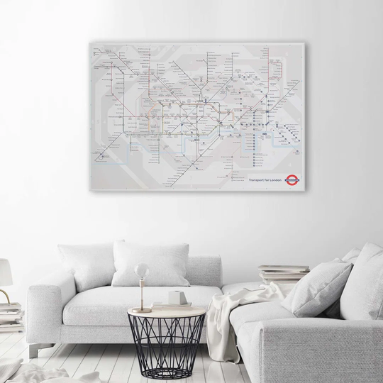 Canvas Print Plan London Underground