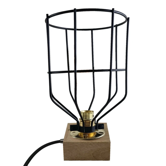Retro Bedroom Bedside Table Lamp Black Geometric Industrial B22 LED Desk Lights
