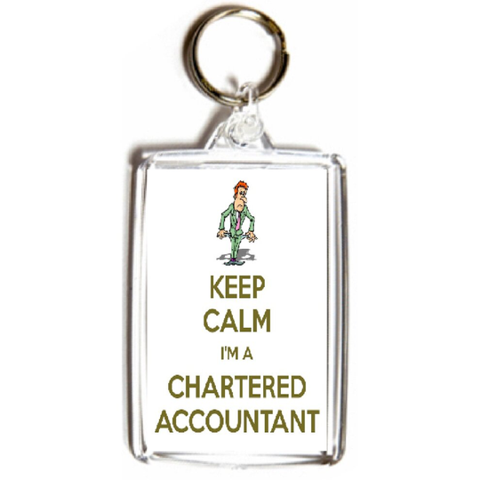 Keep Calm I'm a Chartered Accountant - Double Sided Medium Keyring