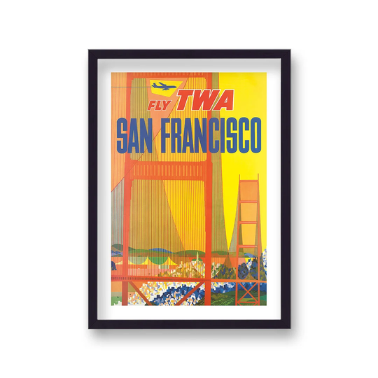 Vintage Fly TWA San Francisco Travel Print